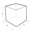 Azar Displays 6" Deluxe Clear Acrylic Cube Bin, PK4 556306